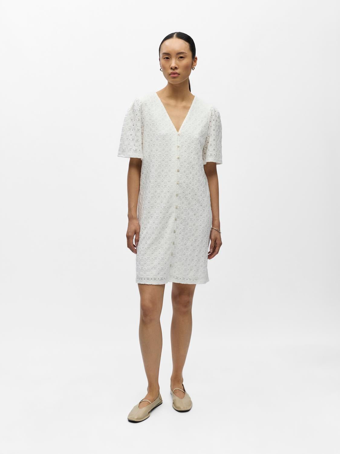 OBJLAILA Short Dress - Cloud Dancer - VERO MODA & VILA Bergvik